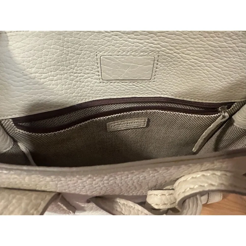 Dooney & Bourke East West Tassel Purse Bone EUC